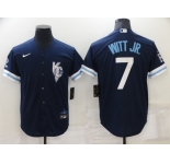 Men's Kansas City Royals #7 Bobby Witt Jr. 2022 Navy City Connect Cool Base Stitched Jersey