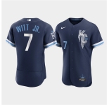 Men's Kansas City Royals #7 Bobby Witt Jr. 2022 Navy City Connect Flex Base Stitched MLB Jersey