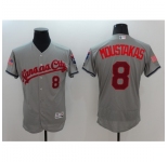 Men's Kansas City Royals #8 Mike Moustakas Gray Fashion Stars & Stripes FlexBase Player Jersey