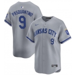 Men's Kansas City Royals #9 Vinnie Pasquantino Gray 2024 Away Limited Stitched Baseball Jersey