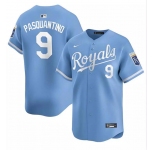 Men's Kansas City Royals #9 Vinnie Pasquantino Light Blue Alternate Limited Stitched Baseball Jersey