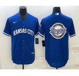 Men's Kansas City Royals Big Logo Blue 2022 City Connect Cool Base Stitched Jerseys