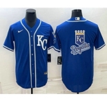 Men's Kansas City Royals Big Logo Light Blue Stitched MLB Cool Base Nike Jerseys