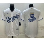 Men's Kansas City Royals Big Logo White Stitched MLB Cool Base Nike Jerseys