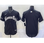Men's Kansas City Royals Blank Black 'Gothic Crown Edition' Vapor Premier Limited Stitched Baseball Jersey