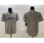 Men's Kansas City Royals Blank Gray 2024 Away Limited Stitched Baseball Jersey