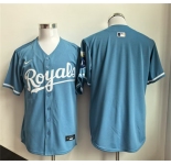 Men's Kansas City Royals Blank Light Blue Limited Stitched Baseball Jersey