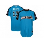Men's Majestic Kansas City Royals #13 Salvador Perez Replica Blue American League 2017 MLB All-Star MLB Jersey