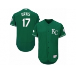 Men's Majestic Kansas City Royals #17 Wade Davis Green Celtic Flexbase Authentic Collection MLB Jersey