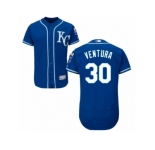 Men's Majestic Kansas City Royals #30 Yordano Ventura Blue Flexbase Authentic Collection MLB Jersey