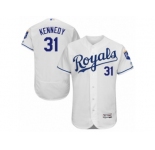 Men's Majestic Kansas City Royals #31 Ian Kennedy White Flexbase Authentic Collection MLB Jersey
