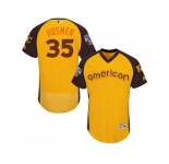 Men's Majestic Kansas City Royals #35 Eric Hosmer Yellow 2016 All-Star American League BP Authentic Collection Flex Base MLB Jersey