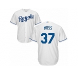 Men's Majestic Kansas City Royals #37 Brandon Moss Replica White Home Cool Base MLB Jersey