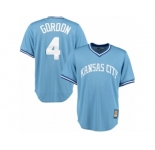 Men's Majestic Kansas City Royals #4 Alex Gordon Replica Light Blue Cooperstown MLB Jersey