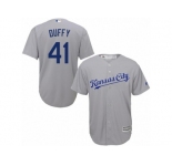 Men's Majestic Kansas City Royals #41 Danny Duffy Replica Grey Road Cool Base MLB Jersey