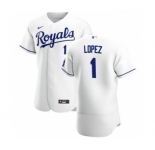 Men's  Nike Kansas City Royals #1 Nicky Lopez White Home 2020 Authentic Player Baseball Jersey