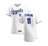 Men's  Nike Kansas City Royals #11 Bubba Starling White Home 2020 Authentic Player Baseball Jersey