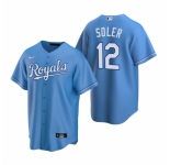 Men's Nike Kansas City Royals #12 Jorge Soler Light Blue Alternate Stitched Baseball Jersey