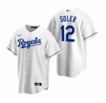 Men's Nike Kansas City Royals #12 Jorge Soler White Home Stitched Baseball Jersey