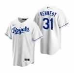Men's Nike Kansas City Royals #31 Ian Kennedy White Home Stitched Baseball Jersey