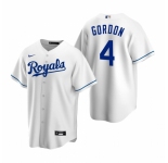 Men's Nike Kansas City Royals #4 Alex Gordon White Home Stitched Baseball Jersey