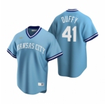 Men's Nike Kansas City Royals #41 Danny Duffy Light Blue Cooperstown Collection Road Stitched Baseball Jersey