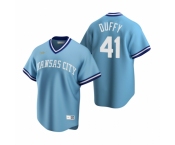 Men's Nike Kansas City Royals #41 Danny Duffy Light Blue Cooperstown Collection Road Stitched Baseball Jersey