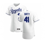Men's  Nike Kansas City Royals #41 Danny Duffy White Home 2020 Authentic Player Baseball Jersey