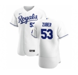 Men's Nike Kansas City Royals #53 Tyler Zuber White Home 2020 Authentic Player Baseball Jersey