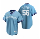 Men's Nike Kansas City Royals #56 Brad Keller Light Blue Cooperstown Collection Road Stitched Baseball Jersey