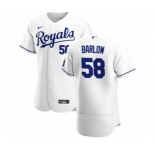 Men's Nike Kansas City Royals #58 Scott Barlow White Home 2020 Authentic Player Baseball Jersey