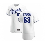 Men's Nike Kansas City Royals #63 Josh Staumont White Home 2020 Authentic Player Baseball Jersey
