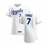 Men's  Nike Kansas City Royals #7 Maikel Franco White Home 2020 Authentic Player Baseball Jersey