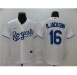 Men's Royals #16 Bo Jackson White 2020 Baseball Cool Base Jersey