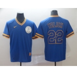 Men Nike Milwaukee Brewers #22 Christian Yelich  Blue M&N MLB Jersey