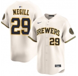 Men's Milwaukee Brewers #29 Trevor Megill Cream 2025 Limited Stitched Baseball Jersey