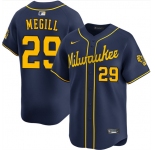 Men's Milwaukee Brewers #29 Trevor Megill Navy Alternate Limited Stitched Baseball Jersey