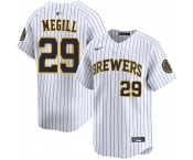 Men's Milwaukee Brewers #29 Trevor Megill White Alternate Limited Stitched Baseball Jersey