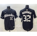 Men's Milwaukee Brewers #32 Jacob Misiorowski Black 'Gothic 414 Shadows Edition' Vapor Premier Limited Stitched Jersey