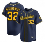 Men's Milwaukee Brewers #32 Jacob Misiorowski Navy Alternate Limited Stitched Baseball Jersey