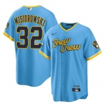 Men's Milwaukee Brewers #32 Jacob Misiorowski Powder Blue City Connect Cool Base Stitched Jersey
