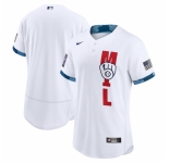 Men's Milwaukee Brewers Blank Nike White 2021 MLB All-Star Authentic Jersey