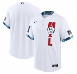 Men's Milwaukee Brewers Blank Nike White 2021 MLB All-Star Game Replica Jersey