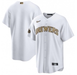 Men's Milwaukee Brewers Blank White 2022 All-Star Cool Base Stitched Baseball Jersey