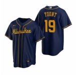 Men's Nike Milwaukee Brewers #19 Robin Yount Navy Alternate Stitched Baseball Jersey