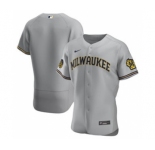 Men's Nike Milwaukee Brewers 2020 Gray Road Authentic Team Baseball Jersey