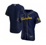 Men's Nike Milwaukee Brewers 2020 Navy Alternate Authentic Team Baseball Jersey
