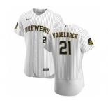 Men's Nike Milwaukee Brewers #21 Daniel Vogelbach White Home 2020 Authentic Player Baseball Jersey