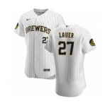 Men's Nike Milwaukee Brewers #27 Eric Lauer White Home 2020 Authentic Player Baseball Jersey
