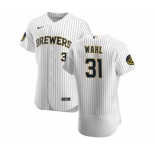 Men's Nike Milwaukee Brewers #31 Bobby Wahl White Home 2020 Authentic Player Baseball Jersey